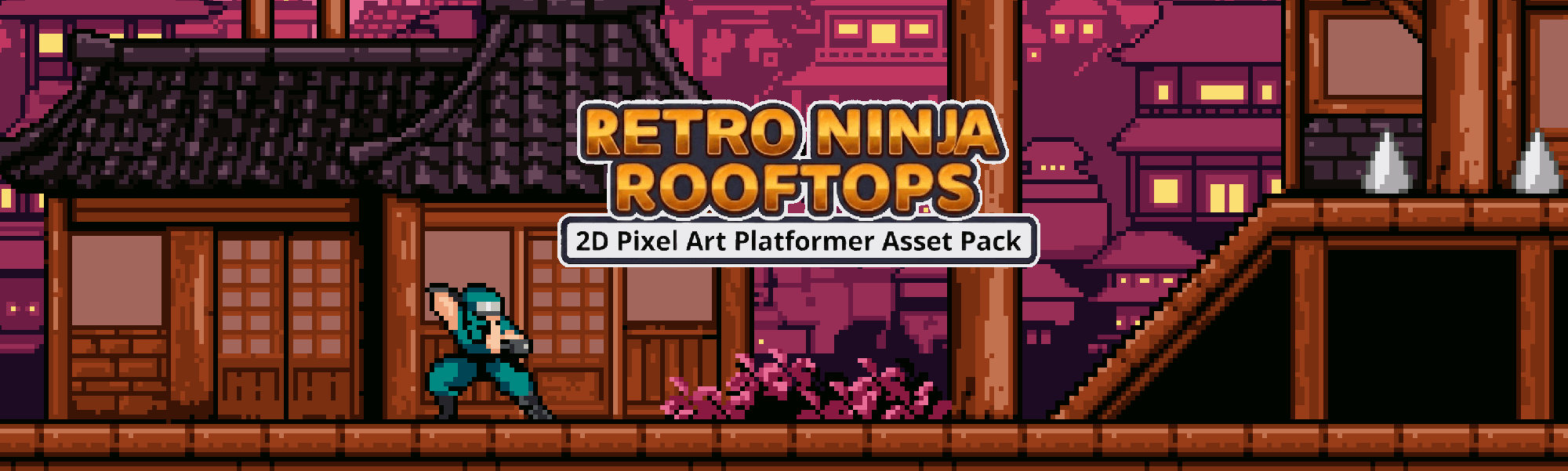 Retro Ninja Rooftops – 2D Pixel Art Platformer