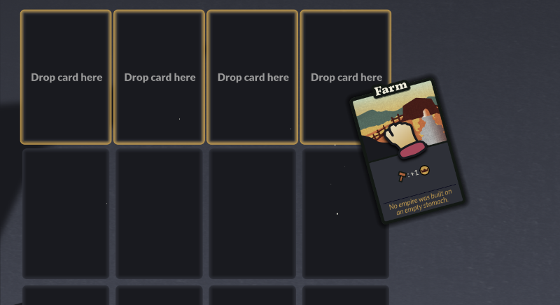 Drag cards to the top row Drag cards to the top row