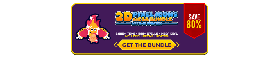2D Pixel Icons Mega Bundle!
