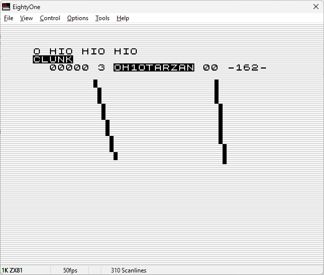 162 (2X81 =ZX81) OH1OTARZAN by zx81coder
