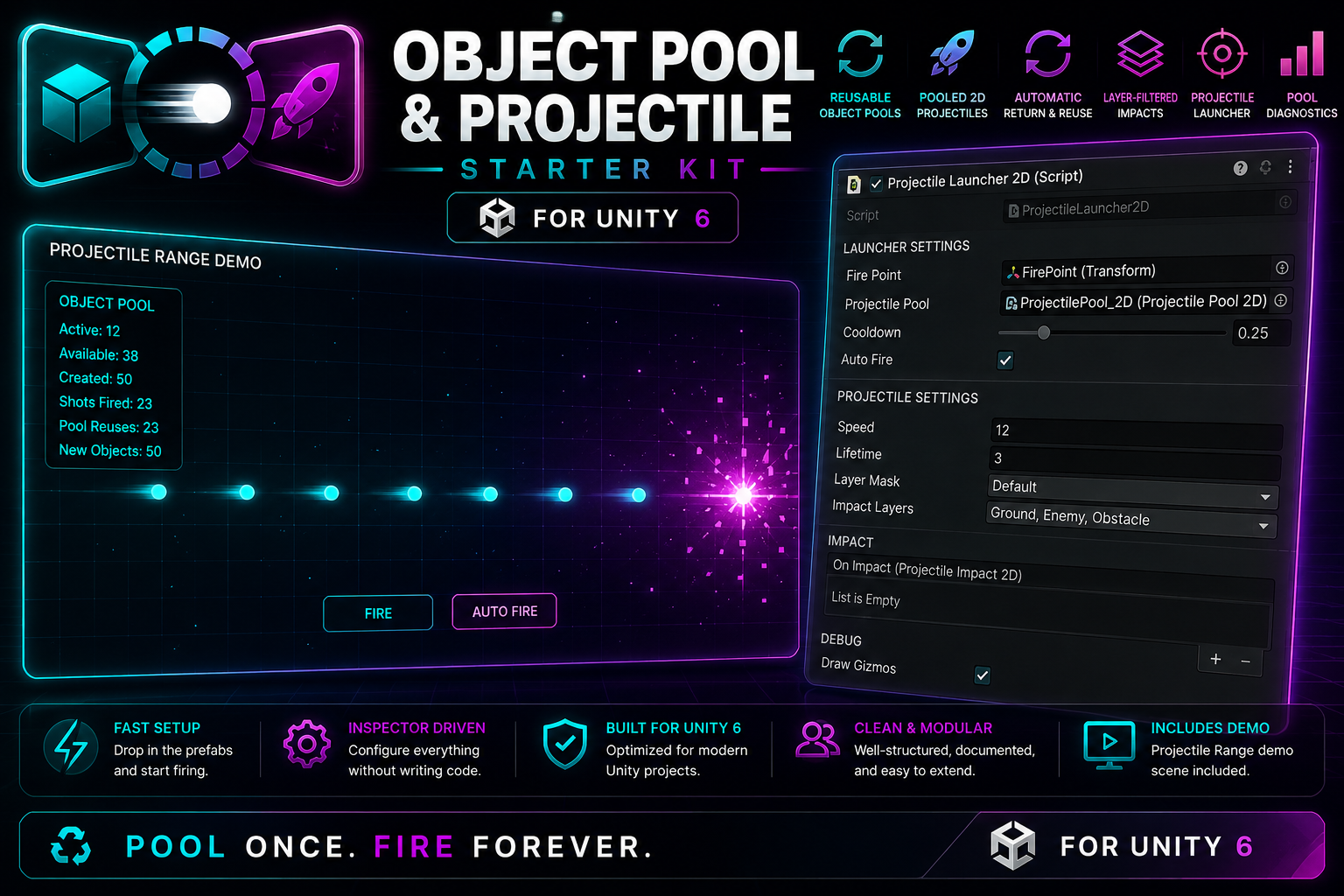 Object Pool Projectile Starter Kit