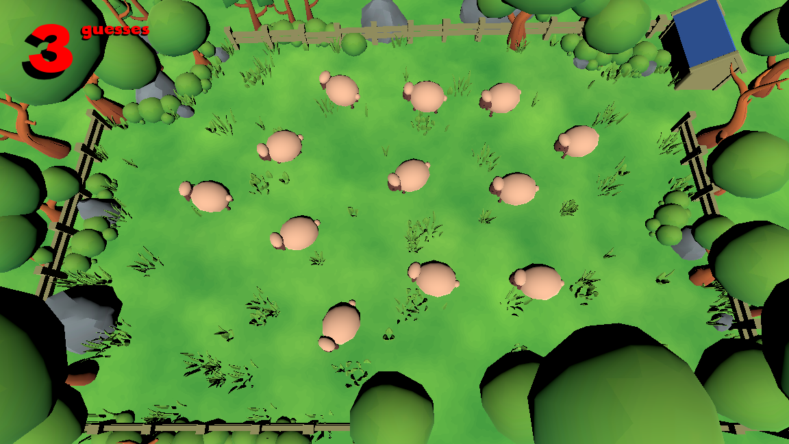 Pasture with flock of sheep