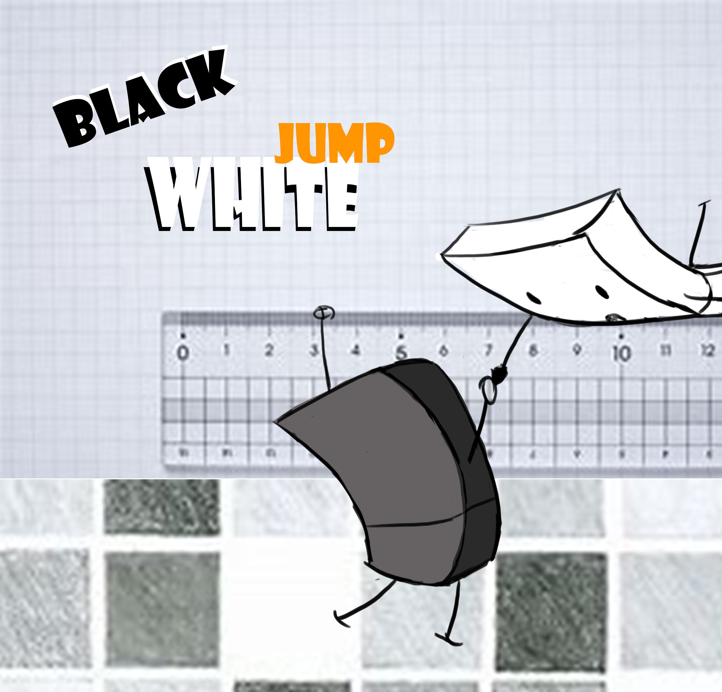 black white jump