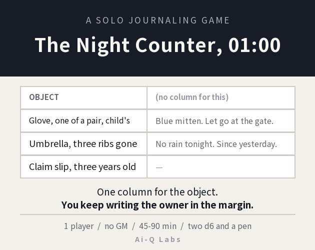 The Night Counter, 01:00 — cover