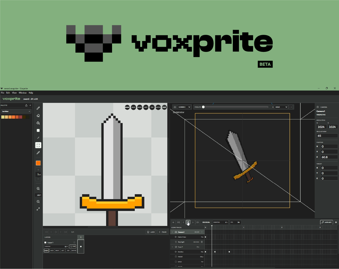 Cover image for Voxprite – 2D to 3D Pixel Art Animator