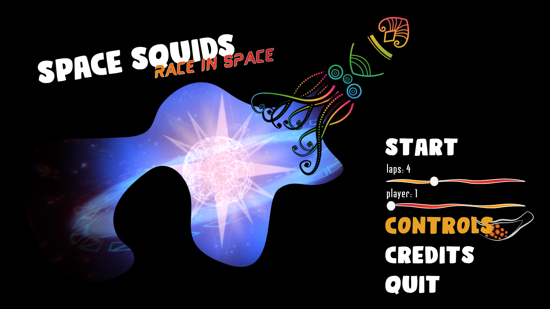 Space Squids: Race in Space, Main Menu