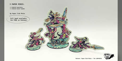 Cover image for 3 Kobold Paper Minis - FREE