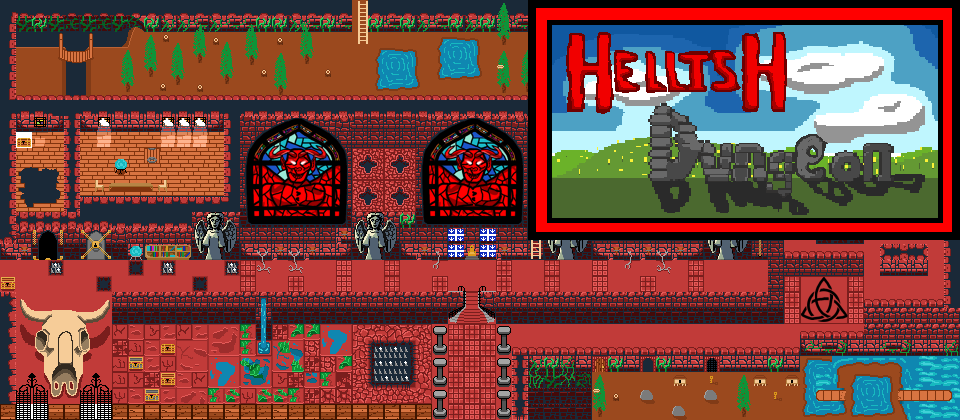 16-Bit Hellish Dungeon Tilemap (16x16)