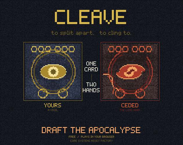 CLEAVE - a free browser game where you and the enemy draft from the same row of cards