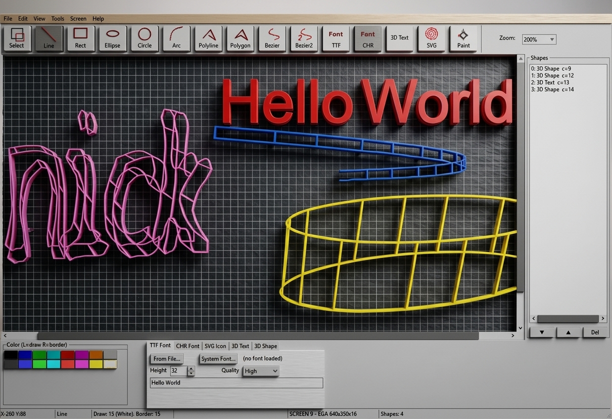 Cover image for VecDraw v3.2 — Vector Drawing Editor for Retro Programming