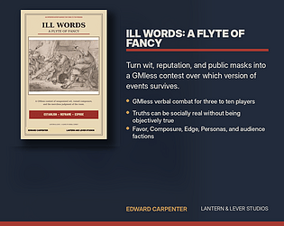 Ill Words: A Flyte of Fancy [$15.00] [Role Playing]