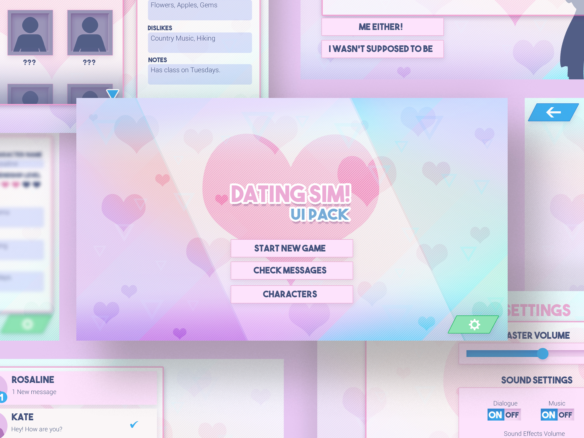 Dating Sim UI Pack by LoudEyes