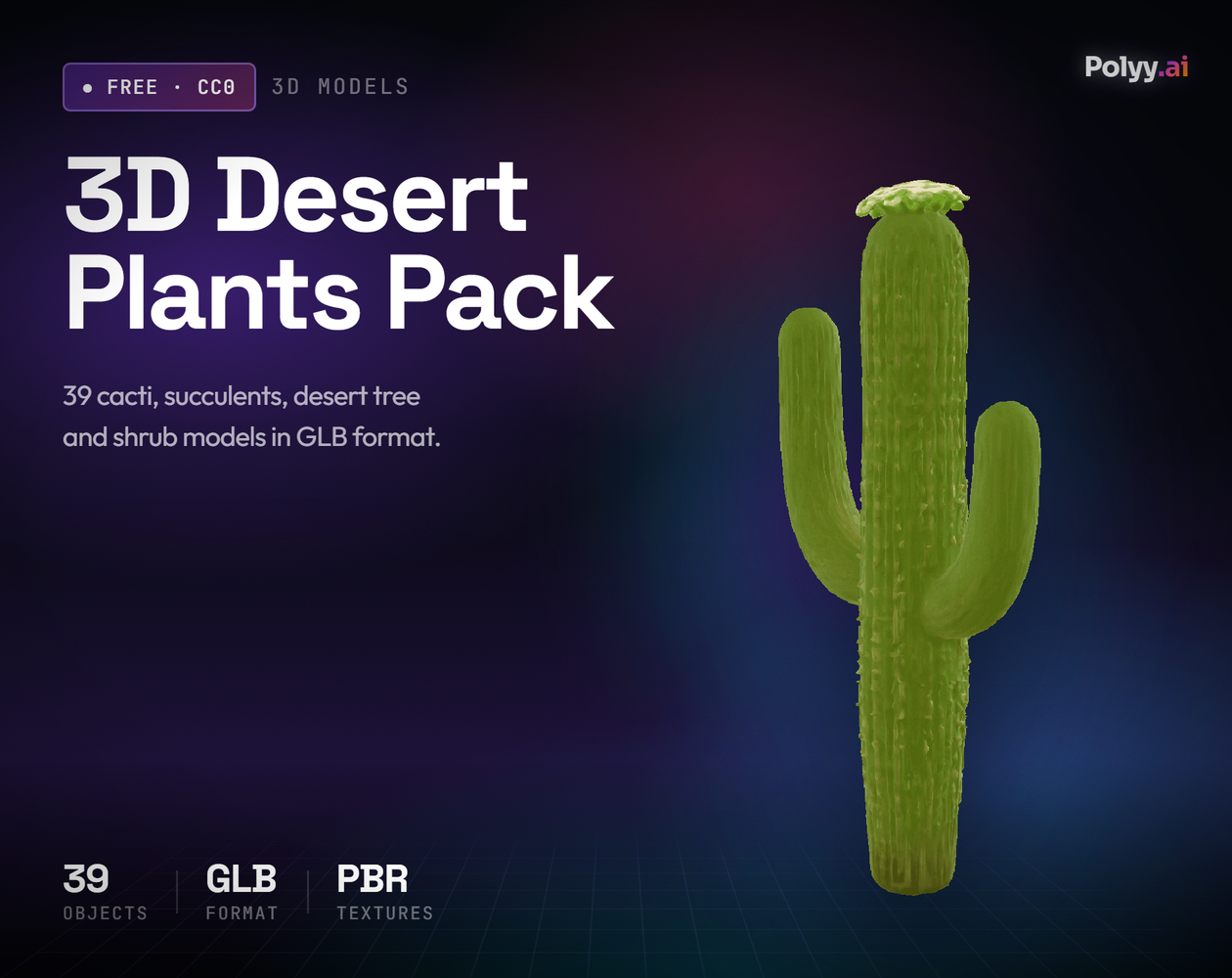 FREE] 3D Desert Plants Pack by Polyy.AI