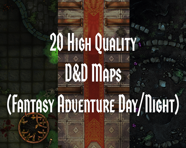 Fantasy Battle Map Pack – 20 Handcrafted Maps Wilderness, Towers & Beyond, Day & Night | TTRPG Battlemaps