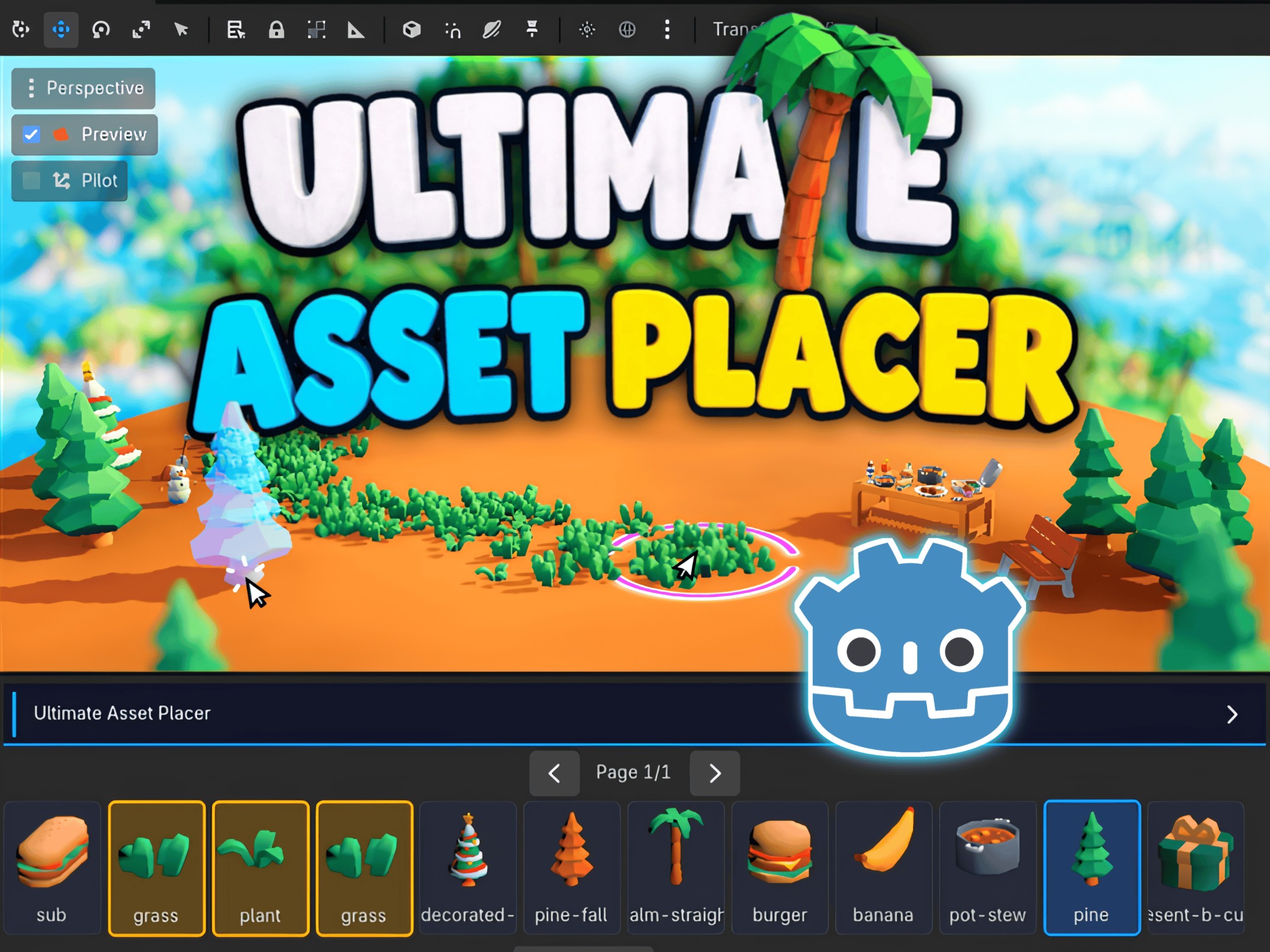 Cover image for Ultimate Asset Placer Godot 4.5+ (GD Script)