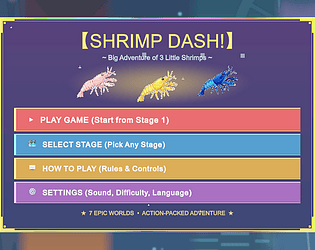 Shrimp Dash! ~ Big Adventure of 3 Little Shrimps ~ game screenshot