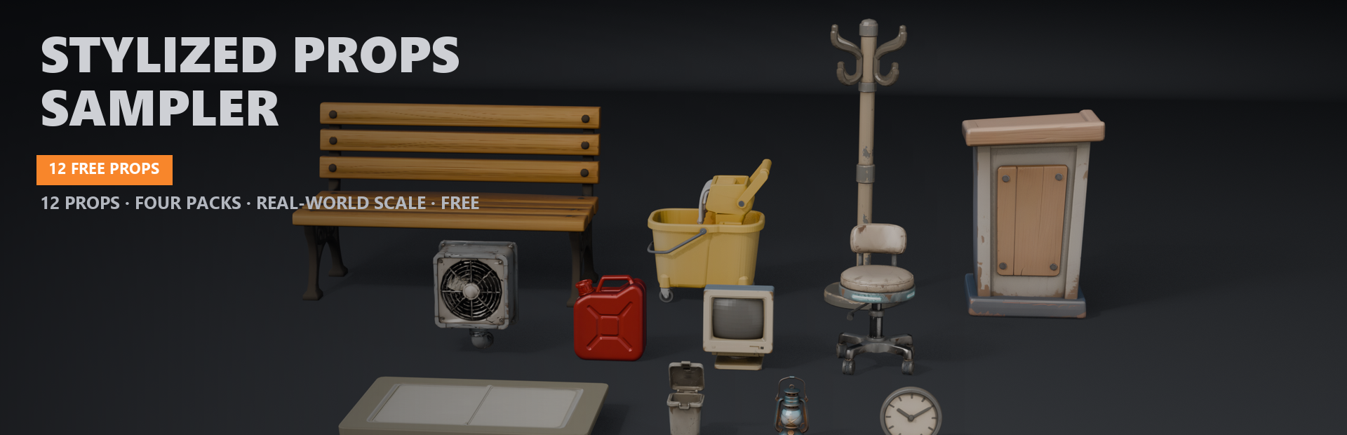 Stylized Props Sampler - 12 Free Game-Ready Props
