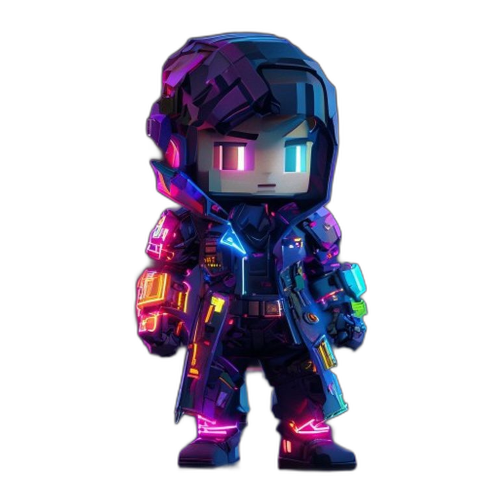 Cyber-Cat Mascot Pack optimized for raw code/WebGL projects