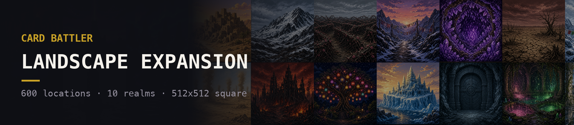 Card Battler Landscape Expansion - 600 Locations, 10 Realms