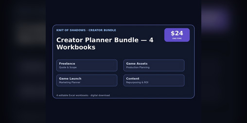 Cover image for Creator Planner Bundle — 4 Workbooks