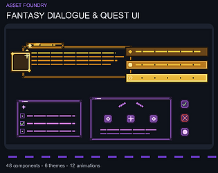 Fantasy Dialogue & Quest UI — 48 Components / 6 Themes [25% Off] [$5.99]