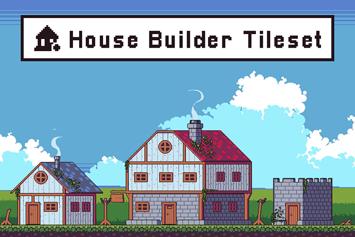 House Builder Game Tileset Pixel Art by Free Game Assets (GUI, Sprite ...