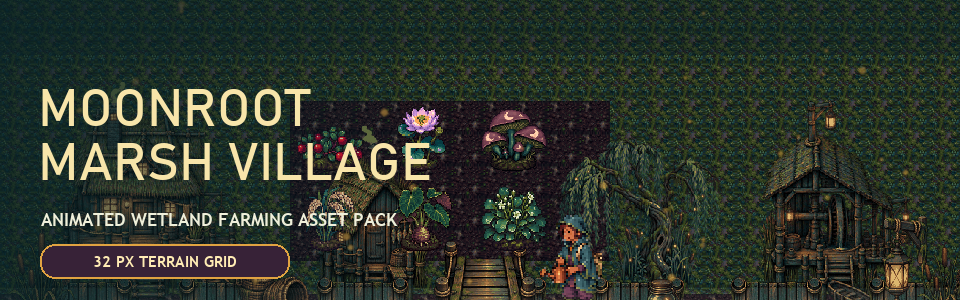 Moonroot Marsh Village — Animated Wetland Farming Asset Pack