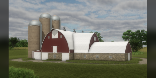 Cover image for FS25 Round Roof Dairy Barn