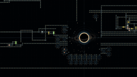 Molecules travel through a working chemical factory and disappear into the central Black Hole.