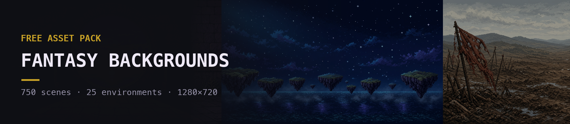 Fantasy Backgrounds - 750 Scenes, 25 Environments, Free