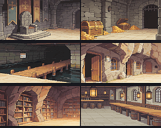 Dungeon Town Backgrounds — 150 Pixel Art Scenes [$5.00]