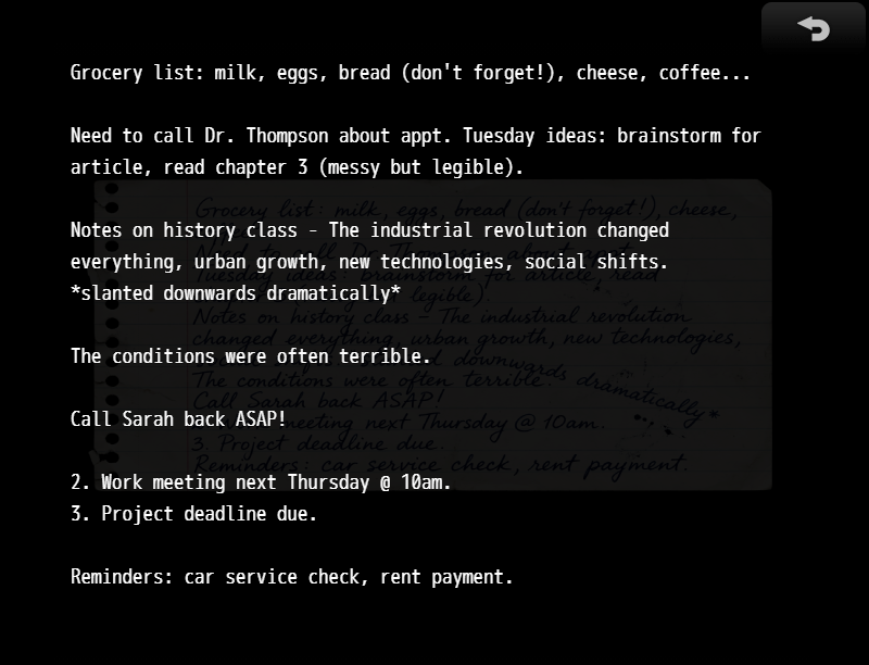 Read & Keep in-game document Read & Keep in-game document