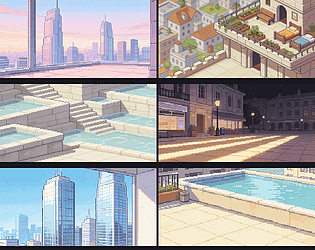 Future City Backgrounds — 150 Pixel Art Scenes [$5.00]