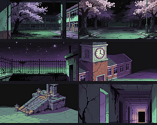 Abandoned School Backgrounds — 150 Pixel Art Scenes [$5.00]