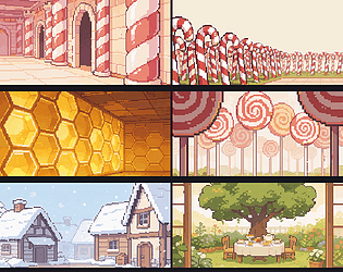 Sugar World Backgrounds — 150 Pixel Art Scenes [$5.00]