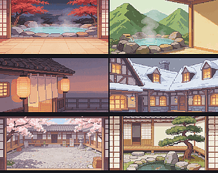 Hot Spring Inn Backgrounds — 150 Pixel Art Scenes [$5.00]