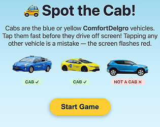 Find the cab game screenshot