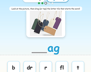 Word Families (ab,ag) game screenshot