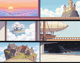 Sky Island Backgrounds — 150 Pixel Art Scenes [$5.00]