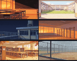 School Through the Seasons Backgrounds — 150 Pixel Art Scenes [$5.00]