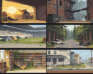 Zombie World Backgrounds — 150 Pixel Art Scenes [$5.00]