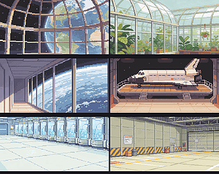 Space Station Backgrounds — 100 Pixel Art Scenes [$5.00]