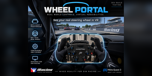 Sim Racing Layout Cockpit Wheel Portal by SaltyPotatoStudio