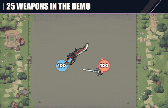 A selection of weapons in battle