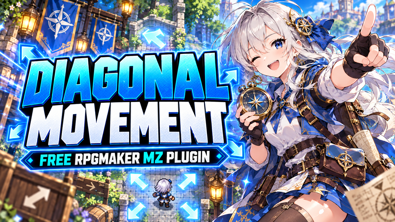 Free RPG Maker MZ Plugin Released: CT Diagonal Movement – 8-Direction Movement