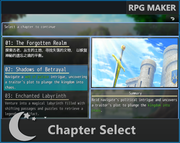 Cover image for Chapter Select X For RPG Maker