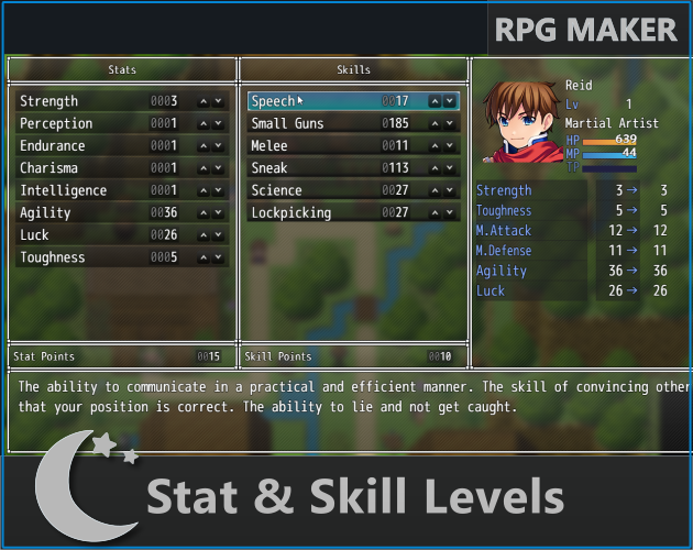 Cover image for Stat & Skill Levels for RPG Maker