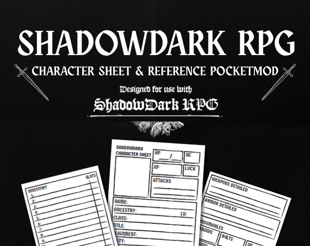 Cover image for ​Shadowdark Pocketmod Character Sheet