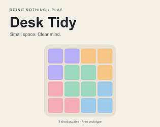 Desk Tidy — a small tray puzzle prototype game screenshot