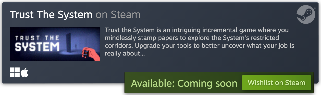 Wishlist Trust the System on Steam